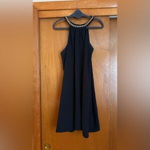 Calvin Klein Black Dress with Gold Accents